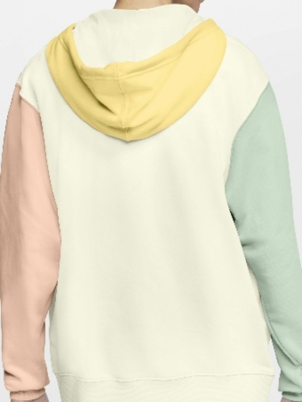 Pastel Colorblock Hoodie Sportwear - Cream/Yellow/Peach/Mint